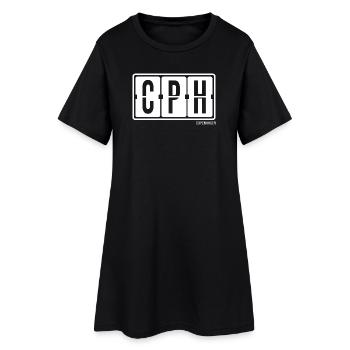 Kopenhagen CPH, City Hoodie Copenhaven Souvenir - Frauen T-Shirt-Kleid - Schwarz - Vorne