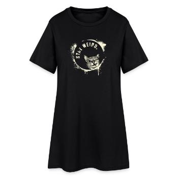 Stay Weird – Effet vintage de chat graffiti - Robe T-shirt Femme - noir - Devant