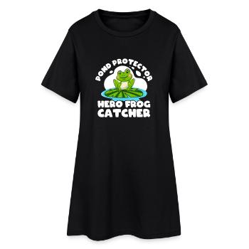 Grenouille protectrice d’étang Catcher - Robe T-shirt Femme - noir - Devant