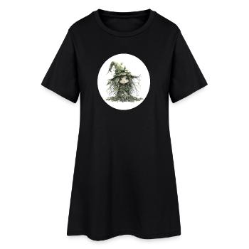 Gobelin fée de la forêt dans la forêt de feuilles - Robe T-shirt Femme - noir - Devant