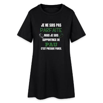 Supportrice Pau Humour Rugby - Robe T-shirt Femme - noir - Devant