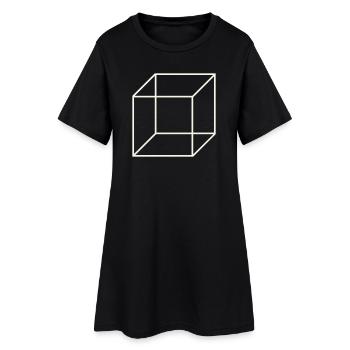 Geometric Wire Cube - Women’s T-Shirt Dress - black - Front