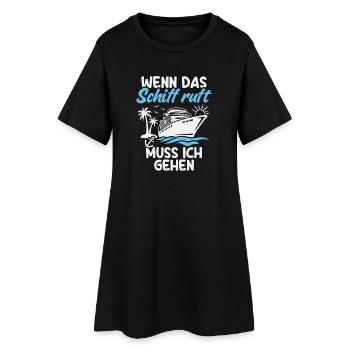 Vacances de croisière Croisières - Robe T-shirt Femme - noir - Devant