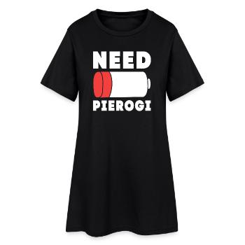 Pologne Polonais Pierogi - Robe T-shirt Femme - noir - Devant