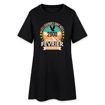 Février 2000 – Légende vintage - Robe T-shirt Femme - noir - Devant