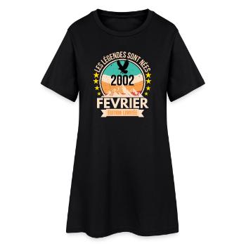 Février 2002 – Légende vintage - Robe T-shirt Femme - noir - Devant