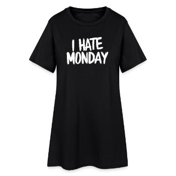 Ich hasse Monday Divertente lustig - Frauen T-Shirt-Kleid - Schwarz - Vorne