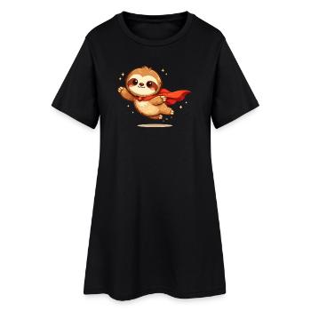 Miniheld Faultier – Superfaultier - Robe T-shirt Femme - noir - Devant