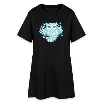 Hibou aérien – animal fait de vent - Robe T-shirt Femme - noir - Devant