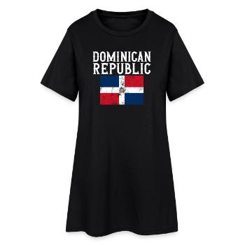 Souvenir du drapeau de la République dominicaine - Robe T-shirt Femme - noir - Devant
