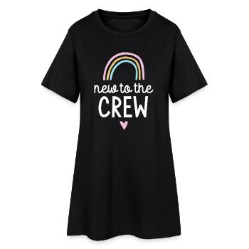 Nouvelle dans l’équipe : Cadeau de bébé 2026 : grossesse - Robe T-shirt Femme - noir - Devant