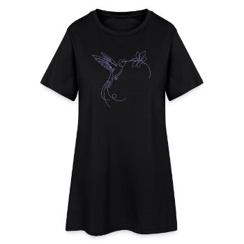 Silhouette minimaliste d’oiseau en vol - Robe T-shirt Femme - noir - Devant