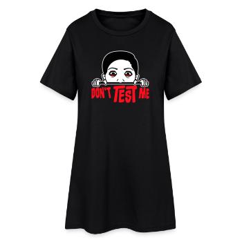 Ne me teste pas femme coquine, citation drôle avec le logo - Robe T-shirt Femme - noir - Devant