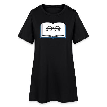 Book and Glasses Outline - Women’s T-Shirt Dress - black - Front