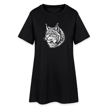 Portrait en contraste de lynx - Robe T-shirt Femme - noir - Devant