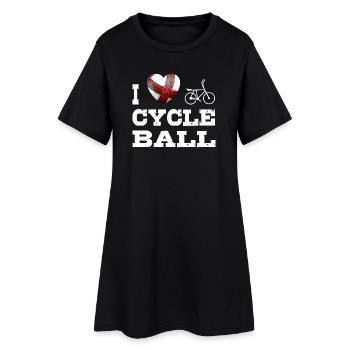 Cycling ball, cycleball, cyclisme en salle - Robe T-shirt Femme - noir - Devant