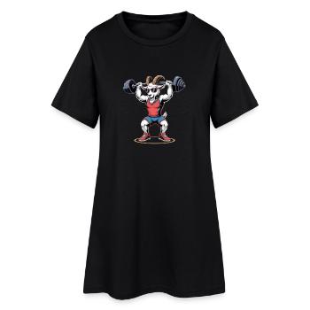 Strong bodybuilding goat doing squats - Women’s T-Shirt Dress - black - Front