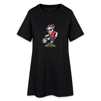 Un beau bouc de football avec des lunettes de soleil - Robe T-shirt Femme - noir - Devant