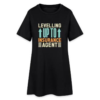 Agent d’assurance qui monte de niveau vers une assurance amusante - Robe T-shirt Femme - noir - Devant