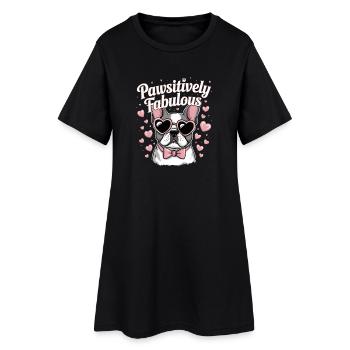 Pawsitively Fabulous French Bulldog - Women’s T-Shirt Dress - black - Front