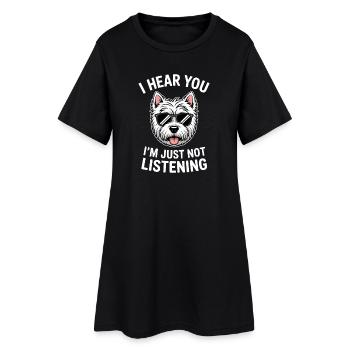 West Highland White Terrier Saying Westie Gift - Women’s T-Shirt Dress - black - Front