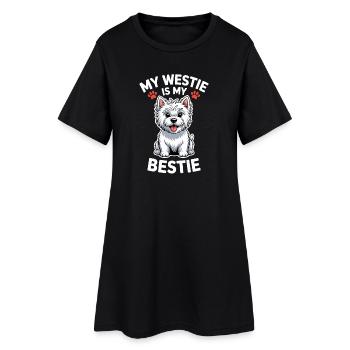 West Highland White Terrier Saying Westie Gift - Women’s T-Shirt Dress - black - Front
