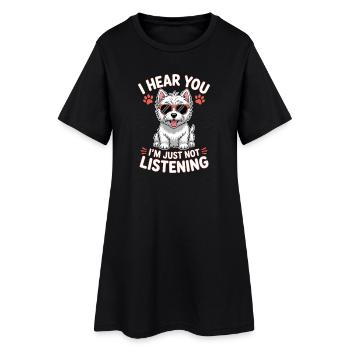 West Highland White Terrier Saying Westie Gift - Women’s T-Shirt Dress - black - Front