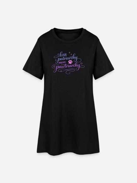 Moins de patriarcat, plus de Pawtriarchie - Robe T-shirt Femme - noir