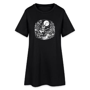 Guitariste furet sur le lac magique illustration - Robe T-shirt Femme - noir - Devant