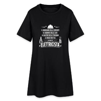 Maître en électricité en brevet électricien - Robe T-shirt Femme - noir - Devant