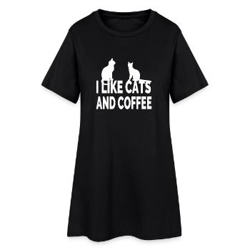 félin - Robe T-shirt Femme - noir - Devant