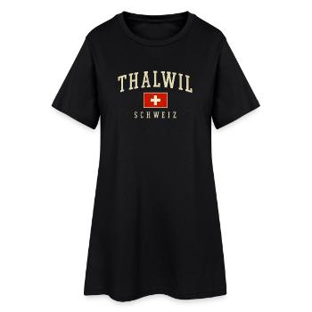 Motif du drapeau de Thalwil en Suisse - Robe T-shirt Femme - noir - Devant
