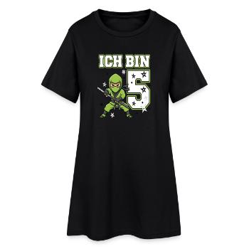 Je suis 5 ninjas 5e anniversaire Karaté vert - Robe T-shirt Femme - noir - Devant