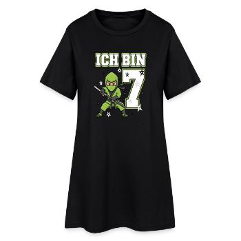 Je suis 7 Ninja, 7e anniversaire en Karaté Vert - Robe T-shirt Femme - noir - Devant