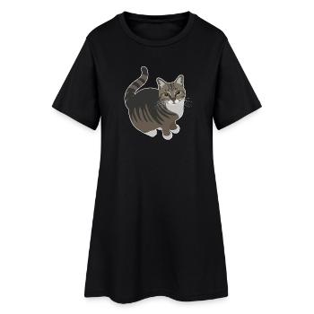 Chat tigré aux pattes blanches - Robe T-shirt Femme - noir - Devant