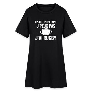 Appelle Plus Tard Rugby - Robe T-shirt Femme - noir - Devant