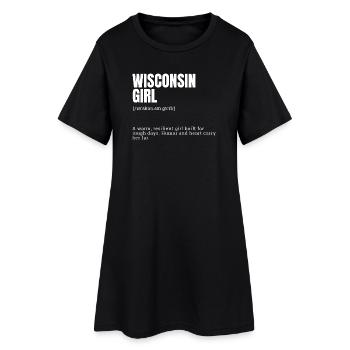 Motif de faute de frappe de la fille du Wisconsin - Robe T-shirt Femme - noir - Devant