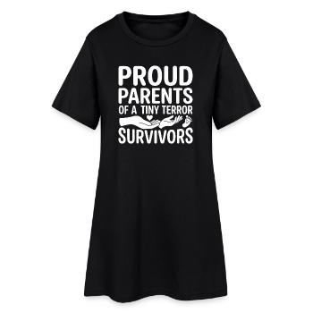 Des parents fiers d’une petite terreur - Robe T-shirt Femme - noir - Devant