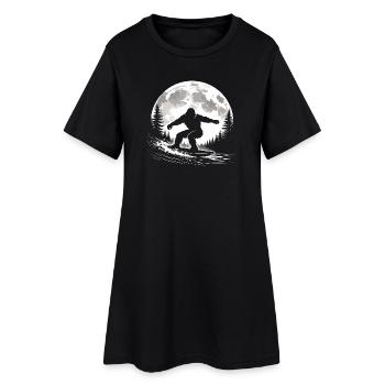 Bigfoot Surfen - Frauen T-Shirt-Kleid - Schwarz - Vorne