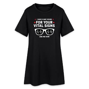 Humour Radiologue Vision X-Ray Signes Vitaux - Robe T-shirt Femme - noir - Devant