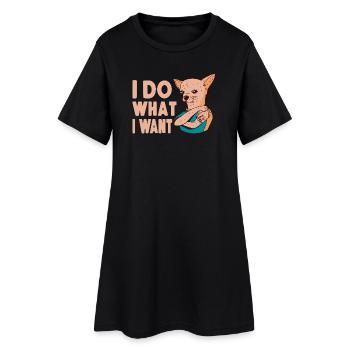 Chihuahua Chihuahueño Je fais ce que je - Robe T-shirt Femme - noir - Devant