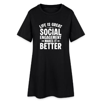 L’engagement des travailleurs sociaux dans les quotas rend les choses meilleures. - Robe T-shirt Femme - noir - Devant