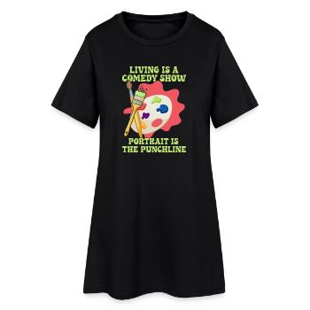 Le portrait graphique du peintre artiste est la chute - Robe T-shirt Femme - noir - Devant