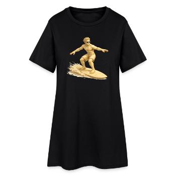 Surfeur de sable sur la planche de surf - Robe T-shirt Femme - noir - Devant