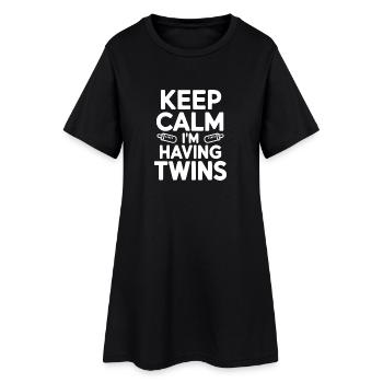 Reste calme, je vais avoir des jumeaux - Robe T-shirt Femme - noir - Devant