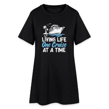 Voyage de vacances d’été en bateau de croisière - Robe T-shirt Femme - noir - Devant