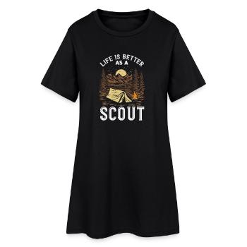 La vie est meilleure qu’une tente de camp de scouts - Robe T-shirt Femme - noir - Devant