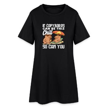 Calme-toi, capybara, alors tu peux capybara, mignon. - Robe T-shirt Femme - noir - Devant