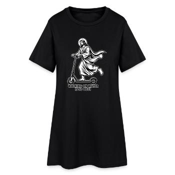 Jésus E-Scooter - Mème drôle de marche sur l’eau - Robe T-shirt Femme - noir - Devant