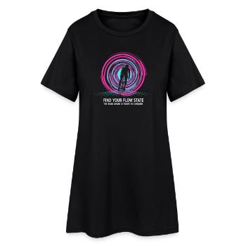 Itinéraire néon Flow State Cyclist - Robe T-shirt Femme - noir - Devant